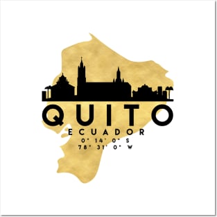 Quito Ecuador Skyline Map Art Posters and Art